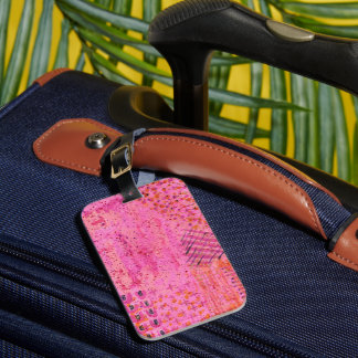 Abstraktes Gepäckanhänger in Rosa und Lila