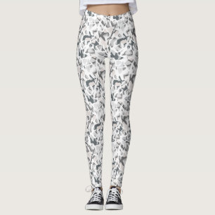 Abstraktes gepunktetes Muster in hellgrauen Flecke Leggings