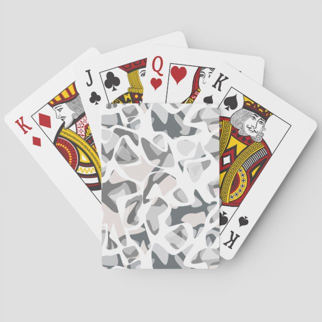 Abstraktes gepunktetes Muster in hellgrauen Flecke Spielkarten (Rückseite)