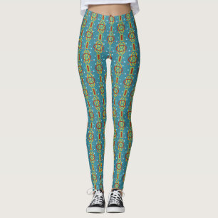 Abstraktes gepunktetes Muster mit wirbelndem Hinte Leggings