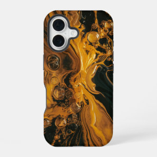 Abstraktes geschmolzenes Gold iPhone 16 Hülle