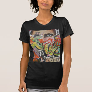 abstraktes Gesicht der Graffitikunstwandtextart T-Shirt