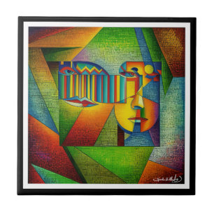 Abstraktes Gesicht Fliese
