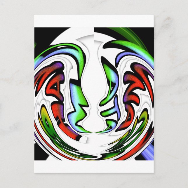 Abstraktes Gesicht Hakuna Matata Kunstdruckerei Postkarte (Vorderseite)