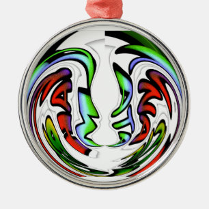 Abstraktes Gesicht Hakuna Matata Kunstdruckerei Silbernes Ornament