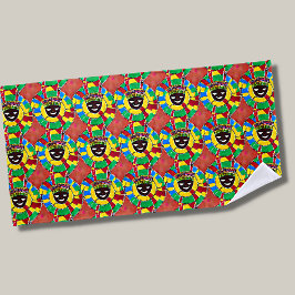 Abstraktes Gesicht mit der Kopfbedeckung im Schalt Strandtuch