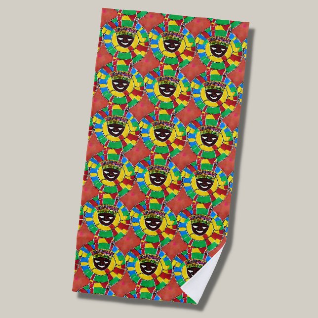 Abstraktes Gesicht mit der Kopfhaut im Muster 2 Strandtuch (Von Creator hochgeladen)