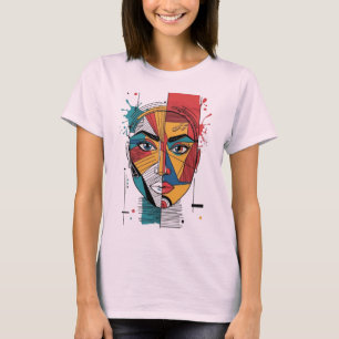 abstraktes Gesicht T-Shirt