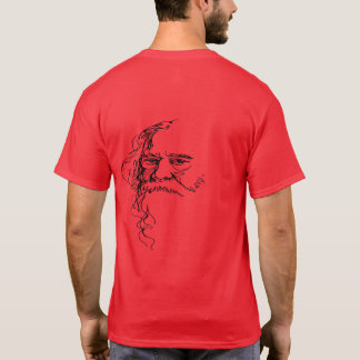 Abstraktes Gesichtsskizze Rückseiten-Druck T-Shirt