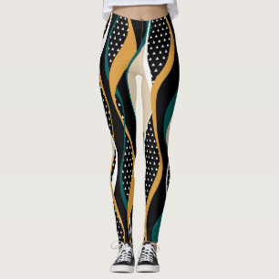 Abstraktes gestreiftes, farbenfrohes Wellenmuster. Leggings