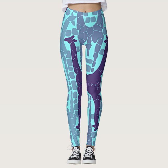 Abstraktes Giraffenmuster Leggings (Vorderseite)