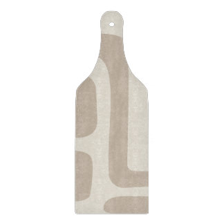 Abstraktes Glas aus Elfenbein und Beige Schneidebrett