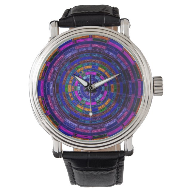 Abstraktes Glasmosaik Armbanduhr (Vorderseite)