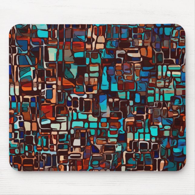 abstraktes Glasmosaik Mousepad (Vorne)