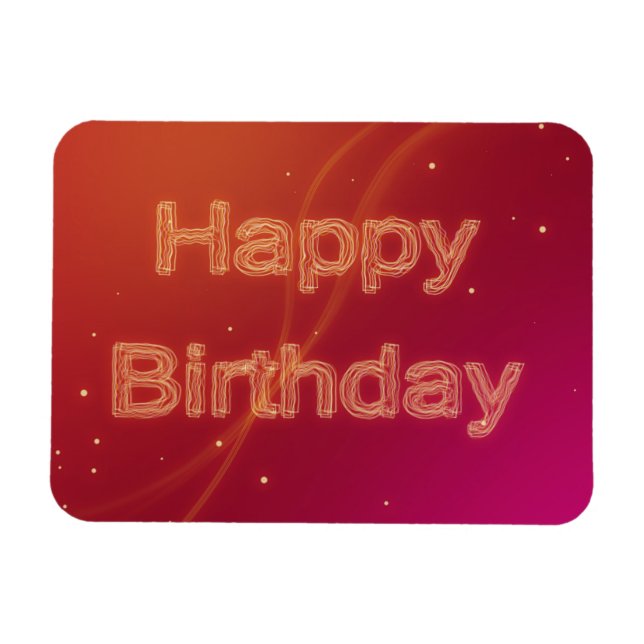 Abstraktes Glühen zum Geburtstag - Flexibles Magne Magnet (Horizontal)