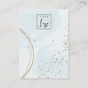 Abstraktes Gold Aqua Blue Study Orange Logo Displa Visitenkarte