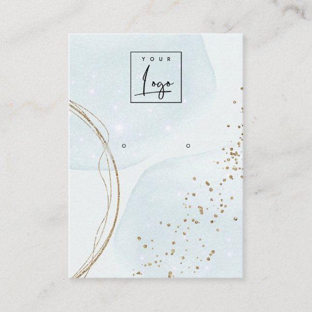 Abstraktes Gold Aqua Blue Study Orange Logo Displa Visitenkarte (Vorderseite)