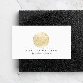 Abstraktes Gold-Circle-Logo für Wasserfarben auf W Visitenkarte