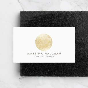 Abstraktes Gold-Circle-Logo für Wasserfarben auf W Visitenkarte