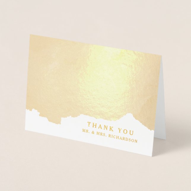 Abstraktes Gold | Elegant Vielen Dank Folienkarte (Vorderseite)
