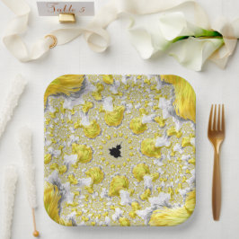 Abstraktes Gold-Fraktal Pappteller