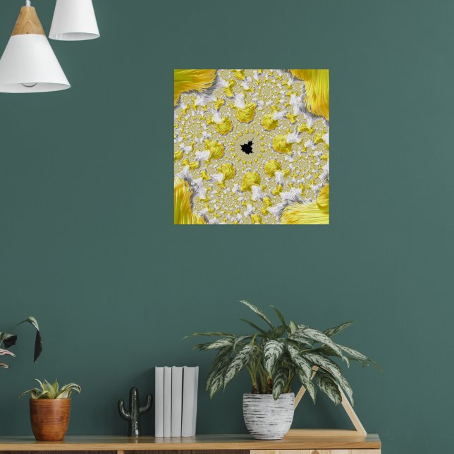 Abstraktes Gold-Fraktal Poster (Wohnzimmer 1)
