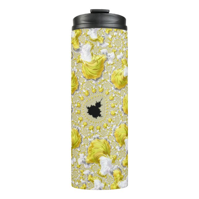 Abstraktes Gold-Fraktal Thermosbecher (Vorderseite)