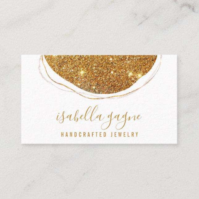 Abstraktes Gold Glitzer Juwelier Designer Business Visitenkarte (Vorderseite)