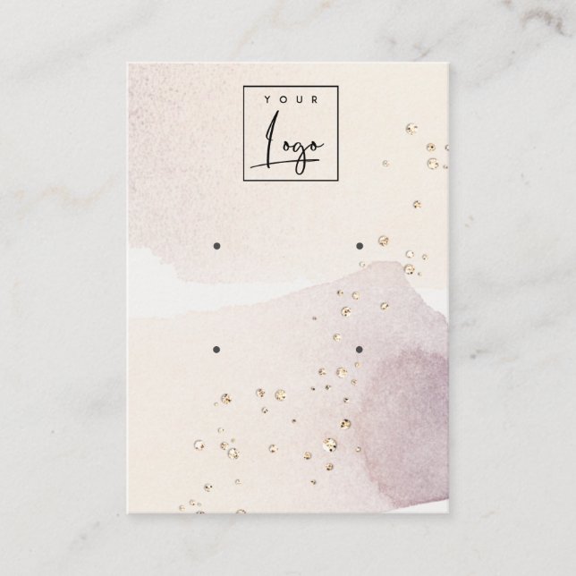 Abstraktes Gold Lila Logo 2 "Offering Study Displa Visitenkarte (Vorderseite)