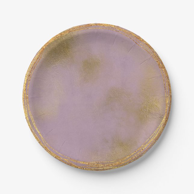 Abstraktes Gold Lilac Lila Glass Party Vip Pappteller (Vorderseite)