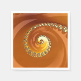 Abstraktes Gold Orange Gradient Spiral Fraktal Serviette