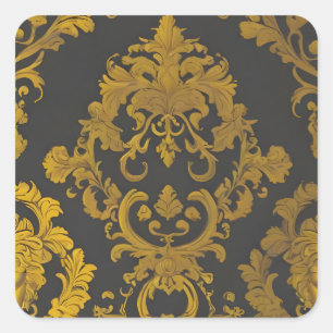 Abstraktes Gold Quadratischer Aufkleber