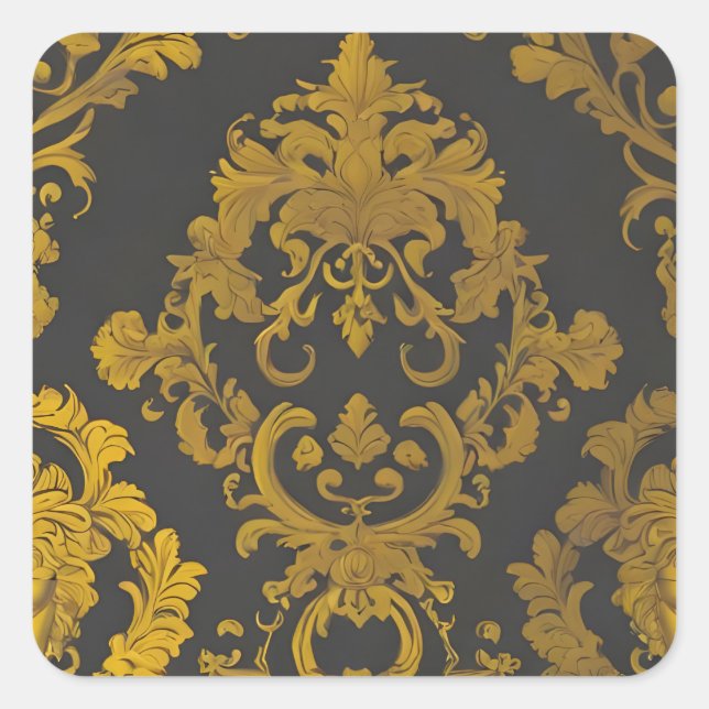 Abstraktes Gold Quadratischer Aufkleber (Vorderseite)