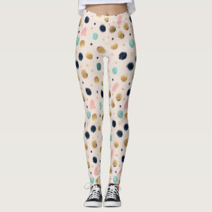 Abstraktes Gold und farbenfrohe Pinselstriche Leggings