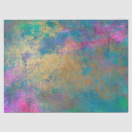 Abstraktes Gold und Rosa im blauen Dekor Seidenpapier