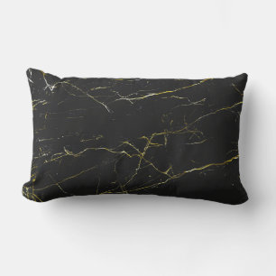 Abstraktes Gold und schwarzer Marmor Lendenkissen