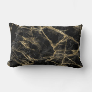 Abstraktes Gold und schwarzer Marmor Lendenkissen