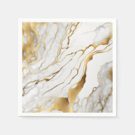 Abstraktes Gold und weißes Marmor Serviette