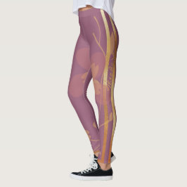 Abstraktes Gold Violett Leggings