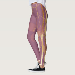 Abstraktes Gold Violett Leggings