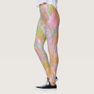 Abstraktes Goldbarren-Rosa-Violett Leggings