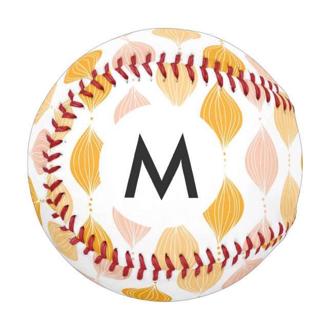 Abstraktes goldenes Ogemuster Baseball (Vorderseite Links)
