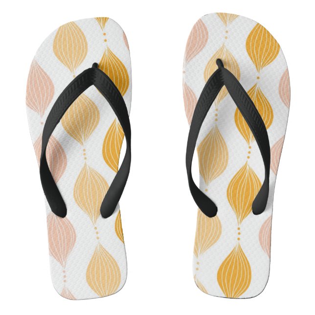 Abstraktes goldenes Ogemuster Flip Flops (Fußbett)