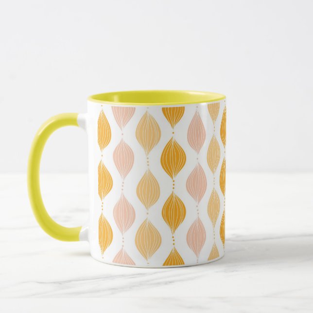 Abstraktes goldenes Ogemuster Tasse (Links)