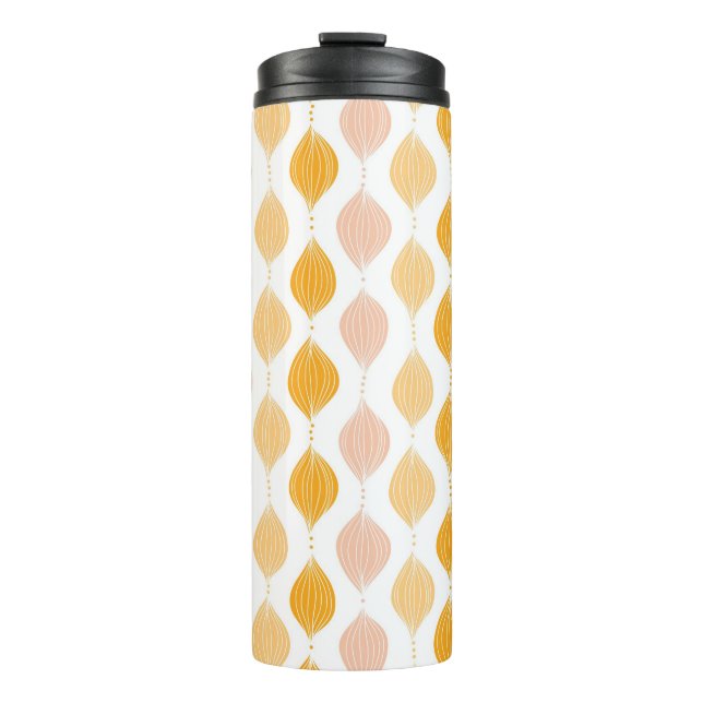 Abstraktes goldenes Ogemuster Thermosbecher (Vorderseite)