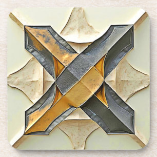 Abstraktes Goldmetalldesign Getränkeuntersetzer