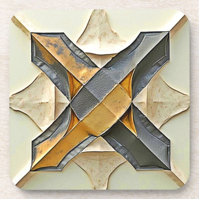 Abstraktes Goldmetalldesign Getränkeuntersetzer (Vorderseite)