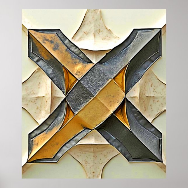 Abstraktes Goldmetalldesign Poster (Vorne)