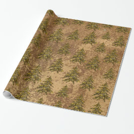 Abstraktes Goldpapier und funkelnd Goldbaum Geschenkpapier
