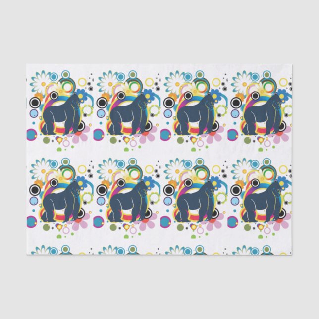 Abstraktes Gorilla Tissue Paper Seidenpapier (Vorderseite)